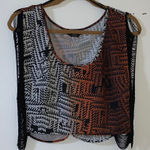 Bebe fringe sleeve crop top Photo 0