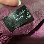 Island Mountain Thai Silk Purple Striped Elephant Print Fringe Scarf Photo 3