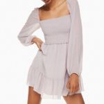Aritzia Wilfred Tempest Smocked Chiffon Mini Dress in Lilac Purple Women's S Photo 3