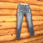 Driftwood NWT  Embroidered Dark Denim Skinny Jeans Photo 1