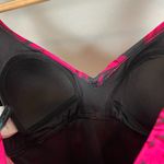 Aqua Green Swimsuit Floral Pink Black Size Small One Piece V-Neck Bathing Suit Photo 6