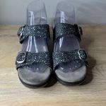 Dansko  Sophie Slide Sandal 11.5-12 42 Stingray Print Blue Geometric Strap Buckle Photo 3