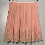 Tahari NWT  100% Silk Turtledove Floral Eyelet Swing Skirt Pink Women’s Size 8 Photo 0