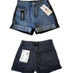 Simple Society NWT Super High Rise Color Block Button Fly Roll Cuff Shorts SZ- 26 Photo 1