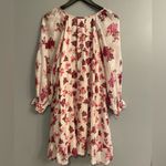 Free People  Carmella Mini Floral Boho Cotton Dress Pink Florals Photo 11