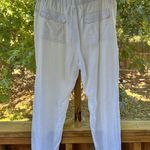 G.H. Bass & Co Women's 100% Linen White Ankle Pants Size 14. NWOT Photo 1