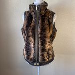Big Chill faux‎ fur/ faux leather vest​ Brown Size M Photo 3