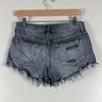 Free People  Gray Distressed Loving Good Vibrations Denim Shorts Photo 3