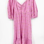 Farm Rio Embroidered Pineapples Pink Midi Dress Size Small NWT Photo 1