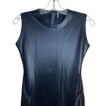 Norma Kamali  Black Foil Sleeveless Fishtail Midi Dress Sz S Photo 2