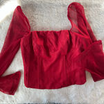 Princess Polly NWT Women's Corset Red Mendi Long Sleeve Top Size 4 Photo 3