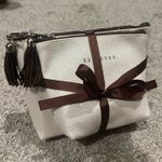 Rae Dunn  Glitter White Brown 2 Piece Matching Gift Set Cosmetic Bags Pouch Clutch Photo 1