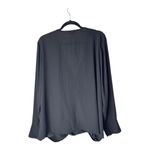 Halogen  Shirt Women 3X Black Chiffon Cross Front Long Sleeve Blouse‎ NWT Gothic Photo 2