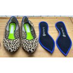 Rothy's  Leopard Print Flats The Pointe Toe Black Tan Womens Shoes Size 9 Photo 8