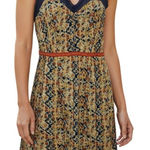 Urban Outfitters  STARING AT STARS Print V-Neck Mesh Trim‎ Sleeveless Dress EUC 4 Photo 0