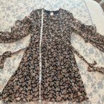 Le lis Navy Floral Patterned Open Back Bohemian Dress Size Large Photo 7