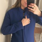 Blue long wool blend pea coat winter jacket! Size 6R! Photo 9