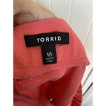 Torrid Women Skirt Size 18 Pleated Mini Sunkist Coral Stretch Back Zip Textured Photo 4