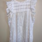 Flutter Sleeve Eyelet Lace Blouse Vintage White Size M Photo 2