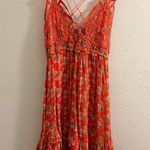 Free People FP One Red Floral Print Adella Bralette Slip Dress Size Small Photo 2