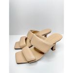 Open Edit  Sandals Size 6 Qarly Heeled Tan Open Square Toe Slip On Heels Photo 1