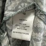 Lucky Brand Short Sleeve Midi Shirt Dress Sz 1X Pockets Rayon Green Garden Party Photo 7