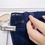 Garnet Hill  • navy blue corduroy skirt lace hem bow waist sash belt a-line mini Photo 3