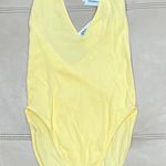 Forever 21 Yellow Rib Halter Bodysuit Photo 0