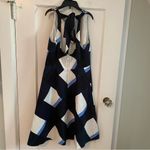 Ann Taylor  Gingham Tie Back Flare Dress Blue and White Size 0 Photo 6