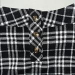Talbots NWT Size M Black & White Tartan Plaid Flannel Mock Neckline Shift Dress Photo 4