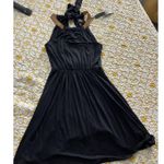 Akiko faux leather halter neck Elastic Waist dress NWT size xs Photo 1