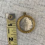 Vintage Pope Paulus VI Saint Christopher Italy Catholic 2 Tone Medal Gold Photo 8