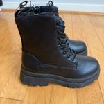 Black Lace Up Ankle Boots with Zipper Accent and Lug Sole for Women size 8 Photo 4