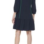 Tommy Hilfiger EUC Sheath Dress Size 10 Navy with Green Trim Photo 4