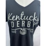 Anvil Kentucky Derby Black Short Sleeve V-Neck Graphic T-Shirt Women's Size Large Photo 5