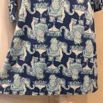 Lilly Pulitzer  Blue Sophie Dress Stretch Jersey Elephant Print Preppy Resortwear Photo 6