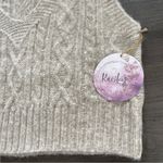 Kaisely Kaisley v neck cropped cable knit sweater vest beige size M NWT Photo 4