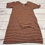 Pact Organic Cotton Womens Harvest Striped Avery Dress Orange Pink Blue Size M Photo 3