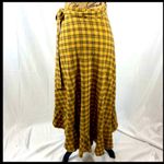 Planet Blue 🌎 wrap skirt plaid in yellow/brown XS Photo 4