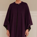 Vintage Peter James Purple Wool‎ Cashmere Cape Buttons Coat Wrap Poncho One Size Size XL Photo 0