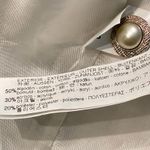 ZARA Blazer Tweed Frayed Pearl Button Jacket Cream Silver Metallic Womens Sz XS Photo 9