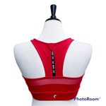 Zyia Active Red Sheer Mesh Paneling Back Zip Up One More Rep Sports Bra Medium Photo 3