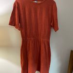 Old Navy Terracotta Cotton Cinched Waist Midi Dress Size Medium Photo 1