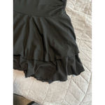 Beaudrm Tiered Mini Dress Size XL Black Sleeveless Halter Cross Pendan Tie Neck Photo 5