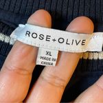 Rose + Olive  Embroidered Navy Blue  sweatshirt SZ:XL Photo 5