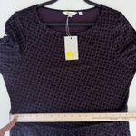 Boden Abigail Jersey Dress 14R Purple Leaf Print Long Sleeve Stretchy Midi Dark Size 14 Photo 10