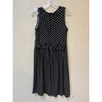 Danny & Nicole Black White Polka Dot Fit & Flare Sleeveless Midi Dress Size 10 Photo 3
