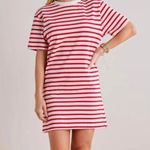 Ellison  Red & White Striped Mini Dress Photo 0