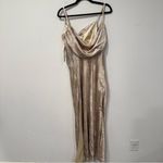 Revelry Nadia Satin Floral Print Maxi Dress in Gold Champagne Bouquet 6 Photo 7