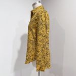 Philosophy Womens Yellow Black Animal Print Long Sleeve Button Down Shirt Size S Photo 1